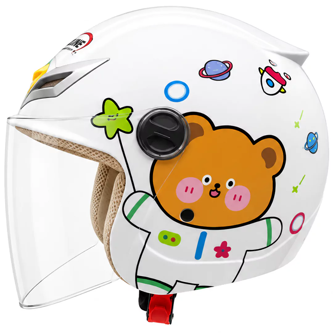 خرید کلاه کاسکت بدون فک بچگانه REDLINE مدل 10-908 BRIGHT WHITE LITTLE BEAR