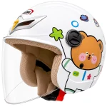 کلاه کاسکت بدون فک بچگانه REDLINE مدل 10-908 BRIGHT WHITE LITTLE BEAR