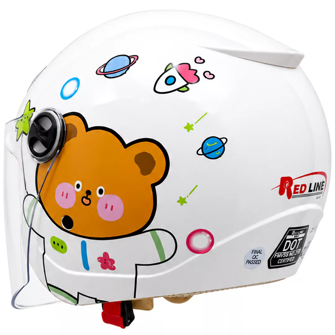 قیمت کلاه کاسکت بدون فک بچگانه REDLINE مدل 10-908 BRIGHT WHITE LITTLE BEAR