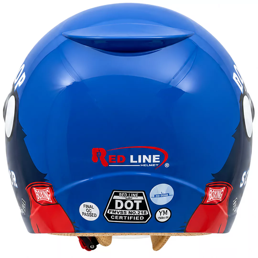 عکس کلاه کاسکت بدون فک بچگانه REDLINE مدل 12-908 BRIGHT BLUE BOXER