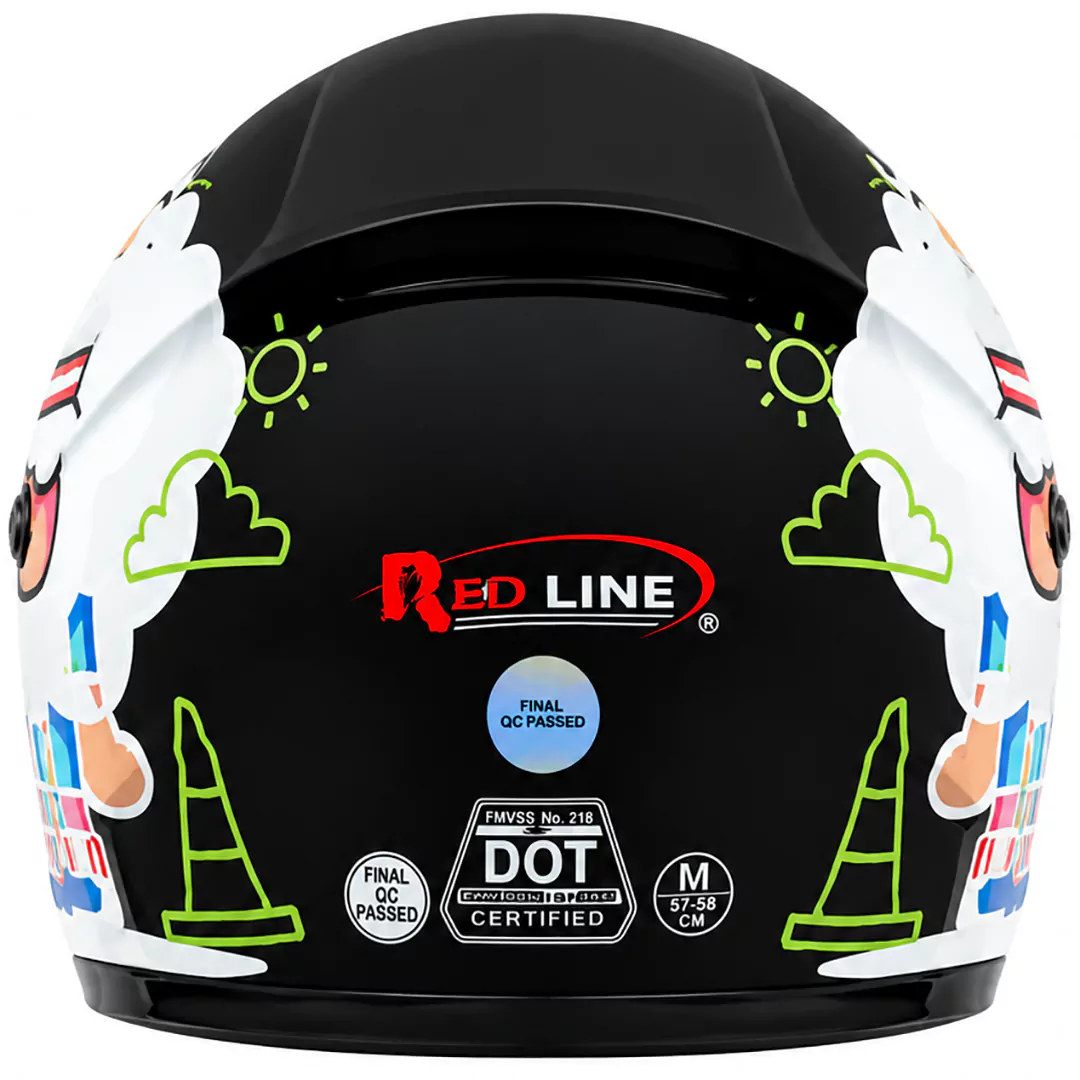 عکس کلاه کاسکت فک ثابت بچگانه REDLINE مدل 12-906 BRIGHT BLACK SHEEP