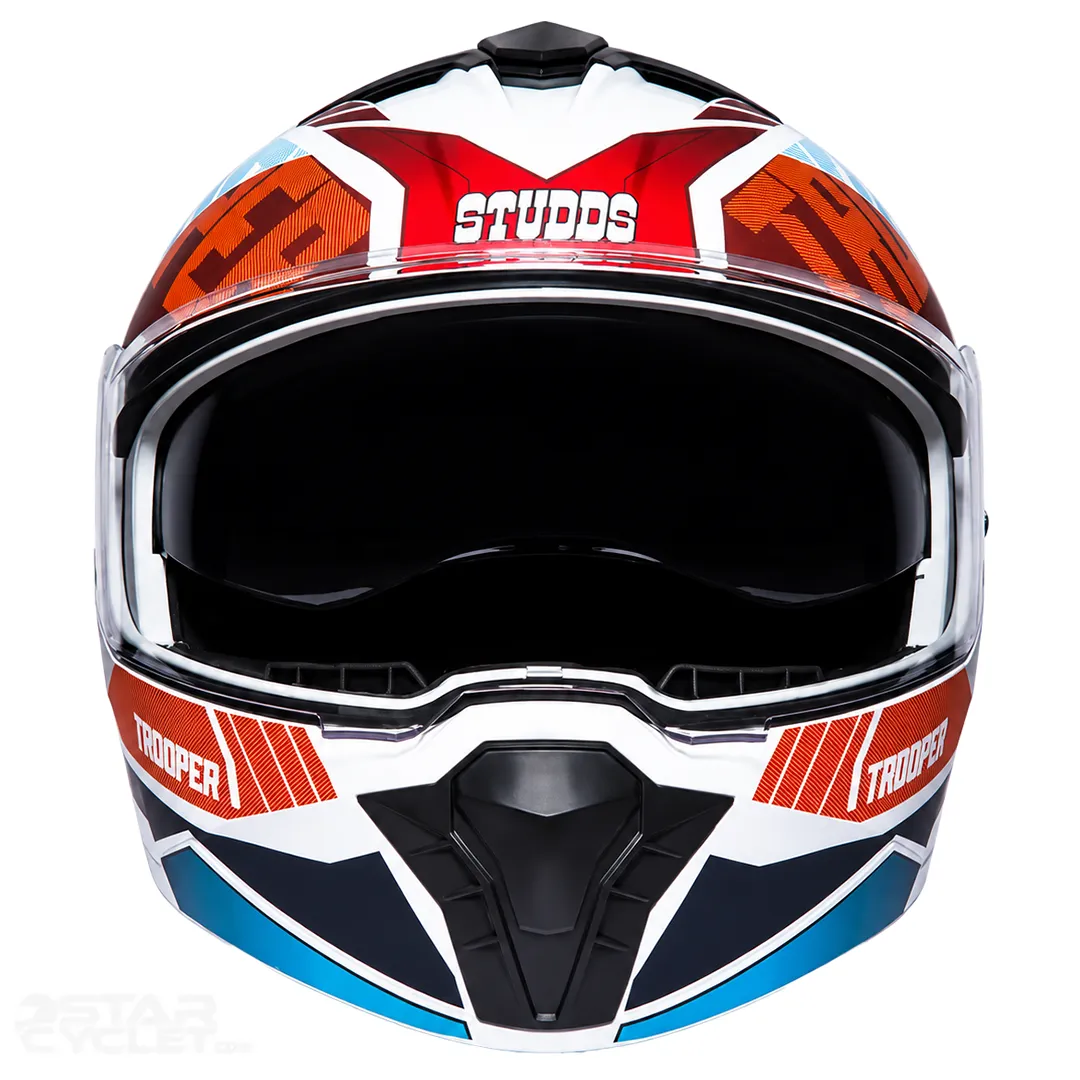 قیمت کلاه کاسکت فک متحرک استادز مدل TROOPER D1 MATT WHITE RED BLUE