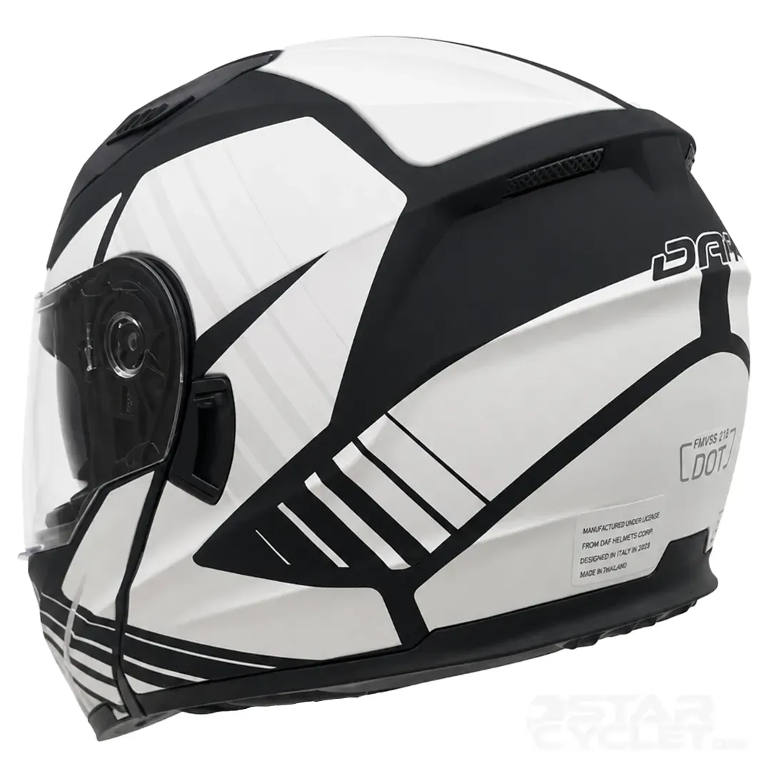 خرید کلاه کاسکت فک متحرک DA1 مدل 105MATT BLACK GRAPHIC WHITE از نمایندگی