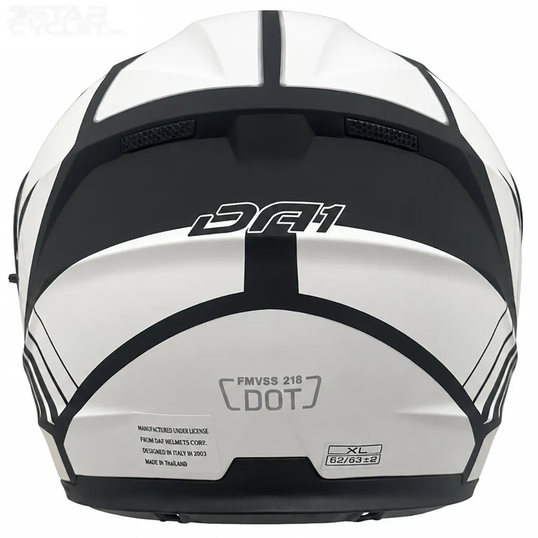 خرید کلاه کاسکت فک متحرک DA1 مدل 105MATT BLACK GRAPHIC WHITE با قیمت مناسب