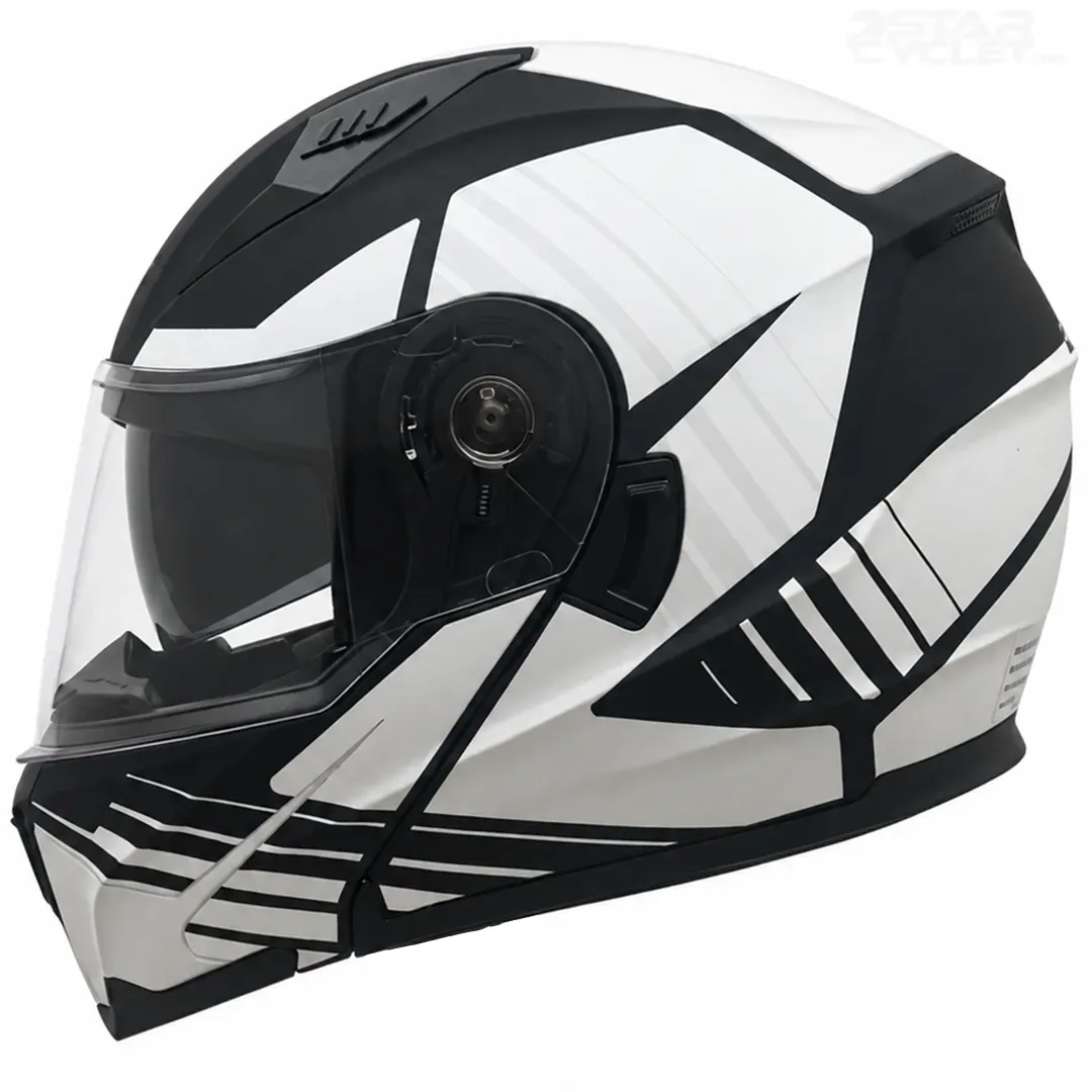قیمت کلاه کاسکت فک متحرک DA1 مدل 105MATT BLACK GRAPHIC WHITE