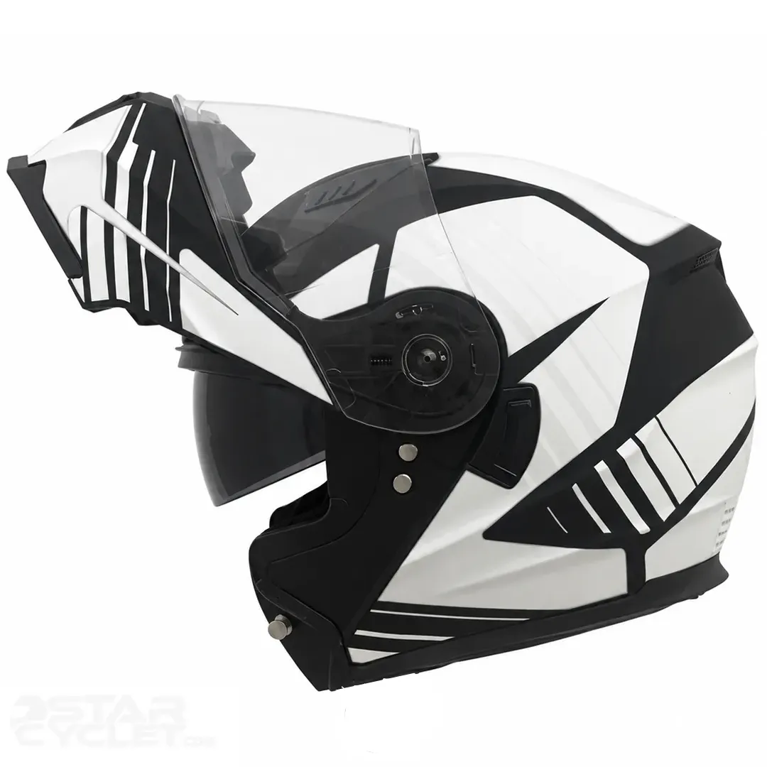 خرید کلاه کاسکت فک متحرک DA1 مدل 105MATT BLACK GRAPHIC WHITE