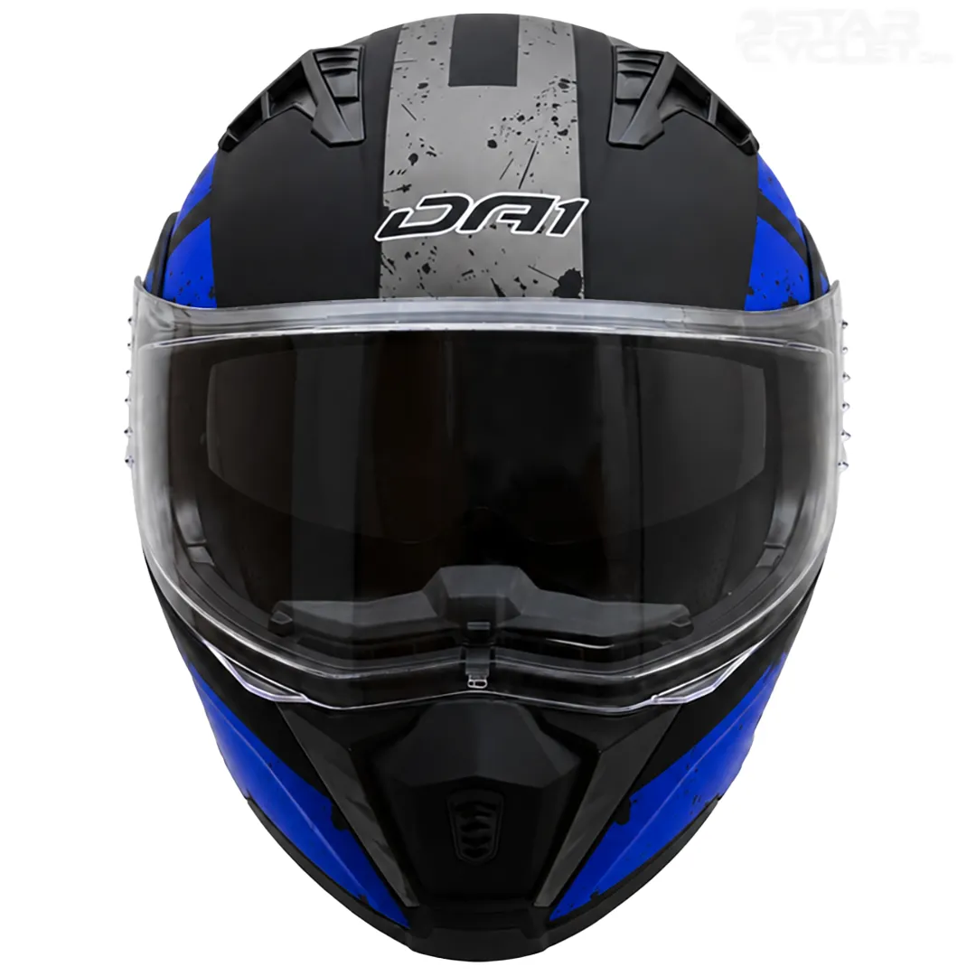 عکس کلاه کاسکت فک متحرک دی ای وان مدل 106MATT BLACK GRAPHIC BLUE
