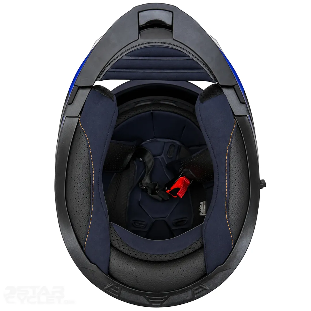 خرید کلاه کاسکت فک متحرک دی ای وان مدل 106MATT BLACK GRAPHIC BLUE با کیفیت بالا