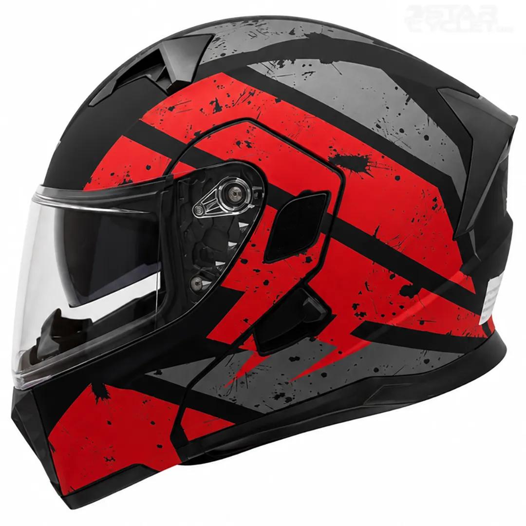 قیمت کلاه کاسکت فک متحرک دی ای وان مدل 106MATT BLACK GRAPHIC RED