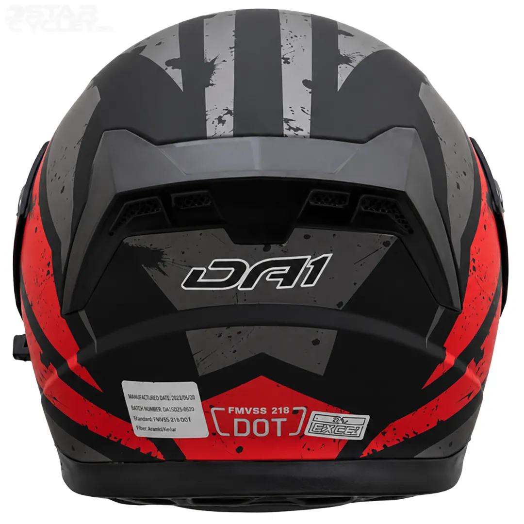 خرید کلاه کاسکت فک متحرک دی ای وان مدل 106MATT BLACK GRAPHIC RED با قیمت مناسب