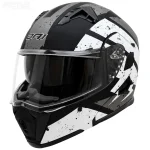 کلاه کاسکت فک متحرک DA1 مدل 106MATT BLACK GRAPHIC WHITE