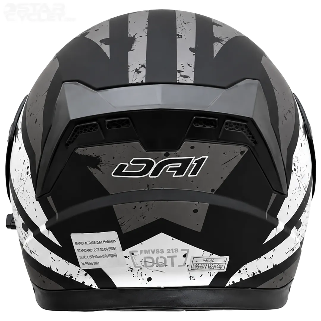 خرید کلاه کاسکت فک متحرک DA1 مدل 106MATT BLACK GRAPHIC WHITE با قیمت مناسب