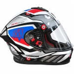 کلاه کاسکت فک ثابت استیل برد مدل SBH57 FIGHTERE MATT BLACK WHITE RED BLUE