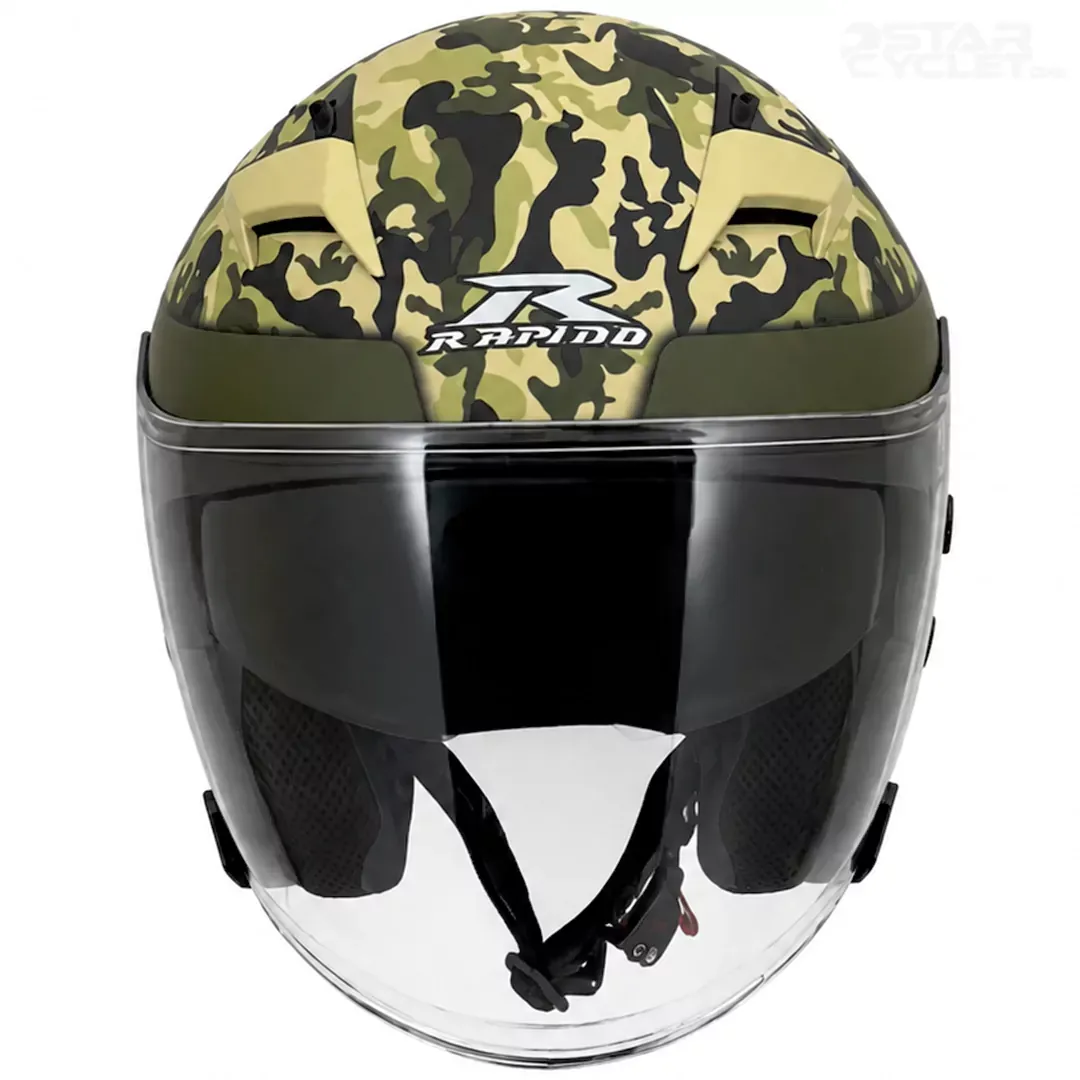 قیمت کلاه کاسکت بدون فک راپیدو مدل 878 MATT ARMY GREEN