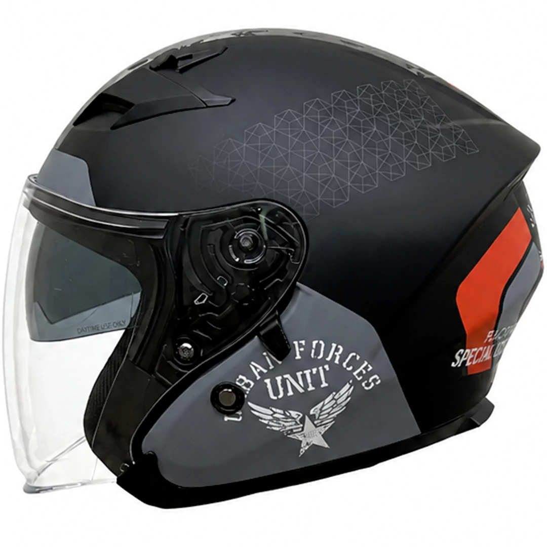خرید کلاه کاسکت بدون فک راپیدو مدل 878 MATTE BLACK GRAY ARMY