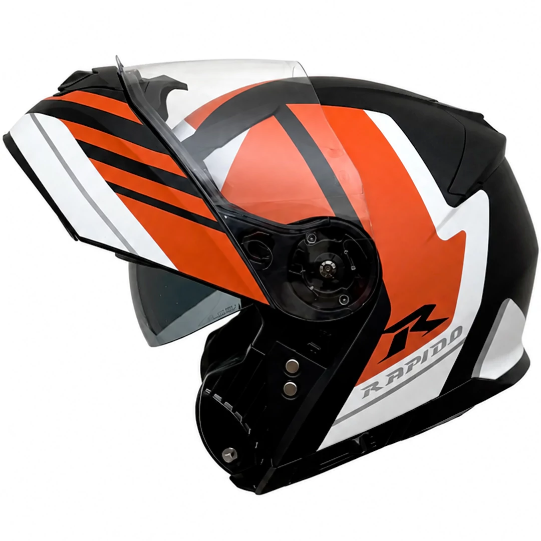 قیمت کلاه کاسکت فک متحرک راپیدو مدل 950MATT BLACK WHITE ORANGE