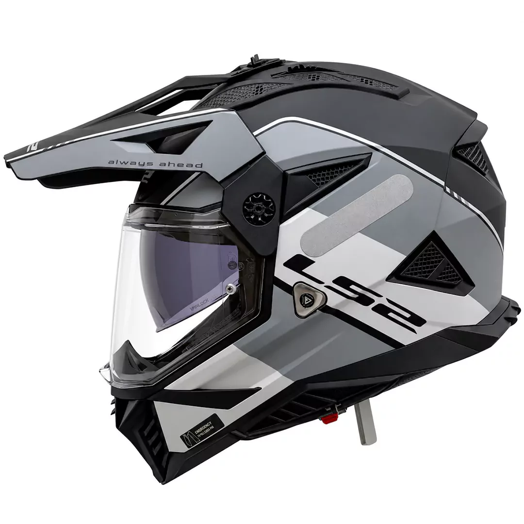 خرید کلاه کاسکت ال اس تو مدل اندرو PIONEER II MATT BLACK GRAY MX702