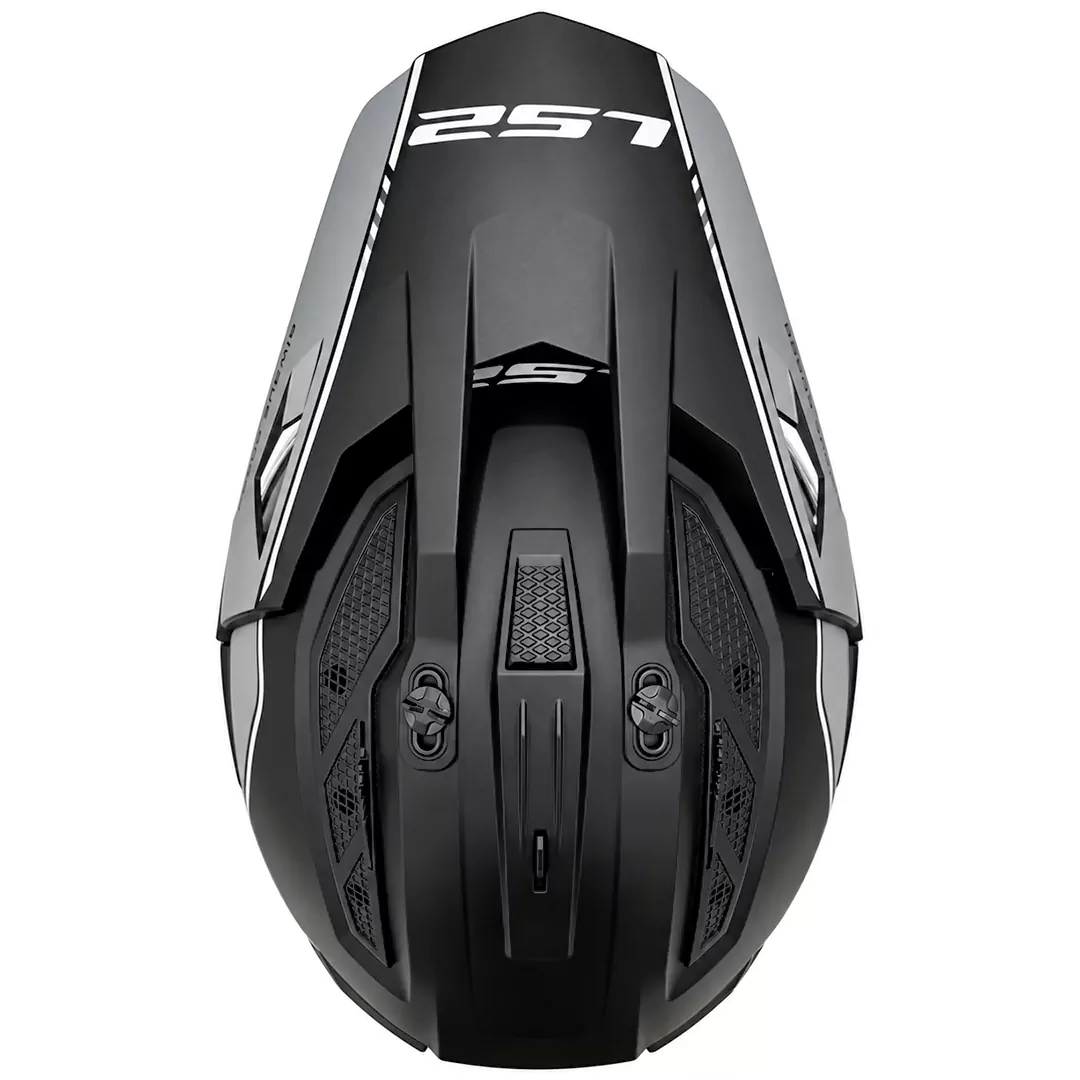خرید کلاه کاسکت ال اس تو مدل اندرو PIONEER II MATT BLACK GRAY MX702 با قیمت مناسب