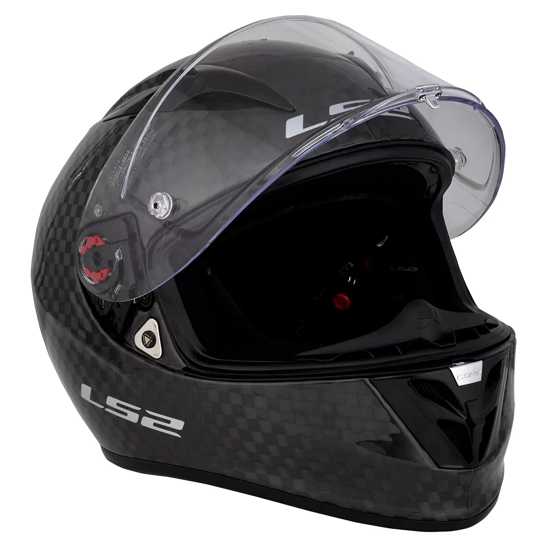 عکس کلاه کاسکت فول متحرک ال اس 2 مدل MATT BLACK GRAY 394 فیبر کربن