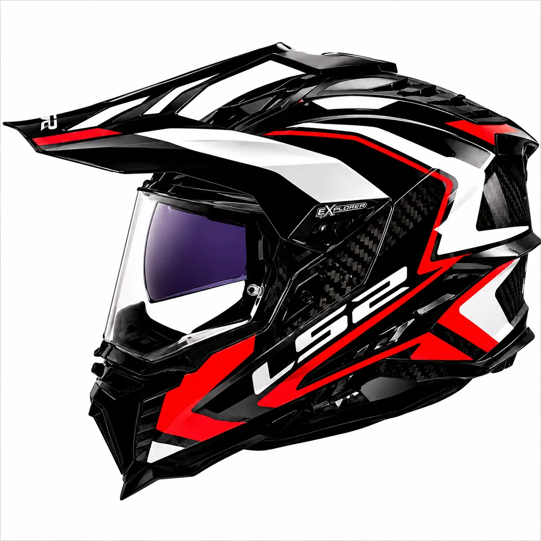 خرید کلاه کاسکت ال اس تو مدل اندرو EXPLORER BLACK GRAY RED MX701