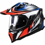 کلاه کاسکت ال اس 2 ادونچری مدل EXPLORE BLACK ORANGE Navy blue MX701