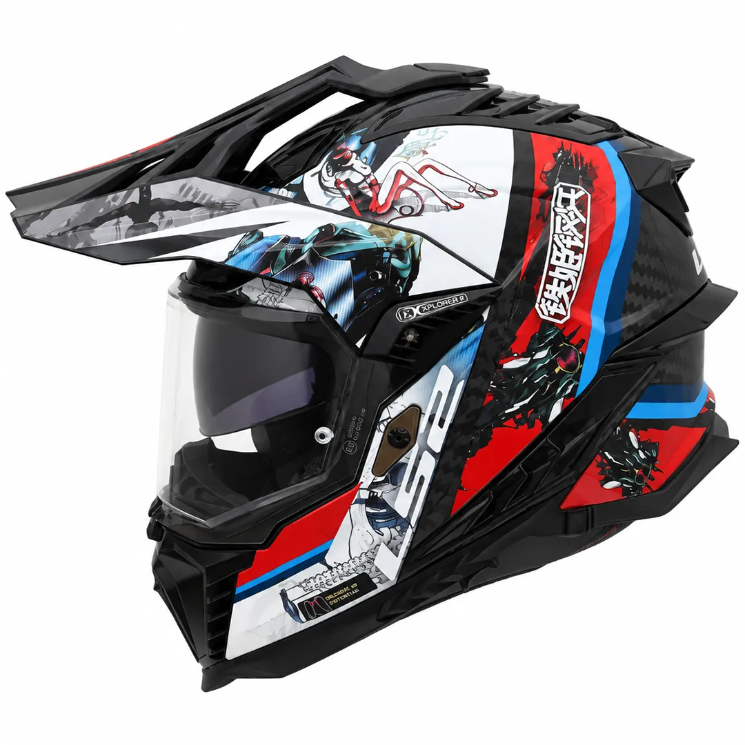 خرید کلاه کاسکت ال اس تو مدل اندرو BLACK WHITE Anime MX701 فیبر کربن