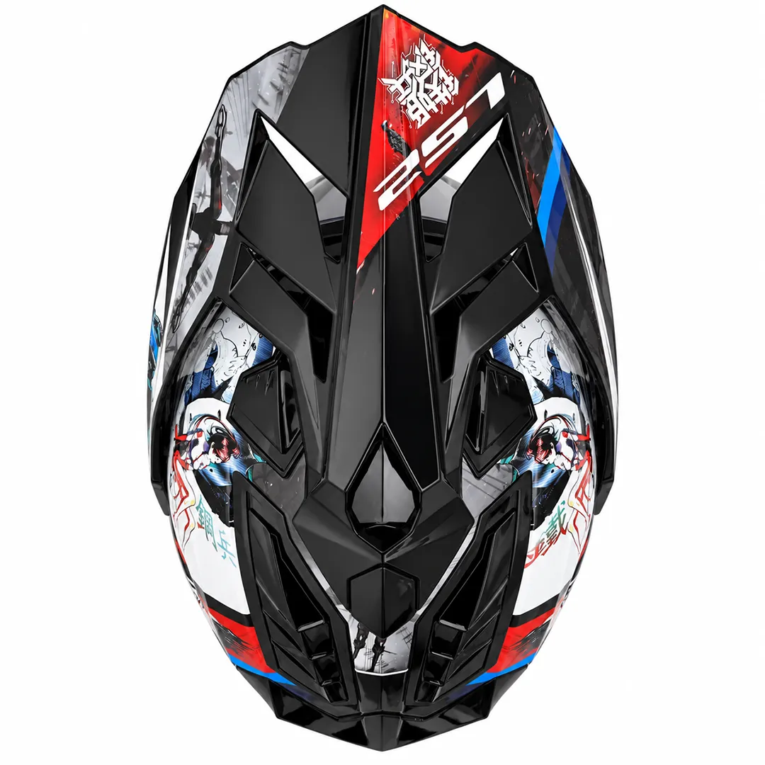 خرید کلاه کاسکت ال اس تو مدل اندرو BLACK WHITE Anime MX701 فیبر کربن با قیمت مناسب