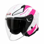 کلاه کاسکت بدون فک ردلاین مدل 16-965 WHITE PINK WIND