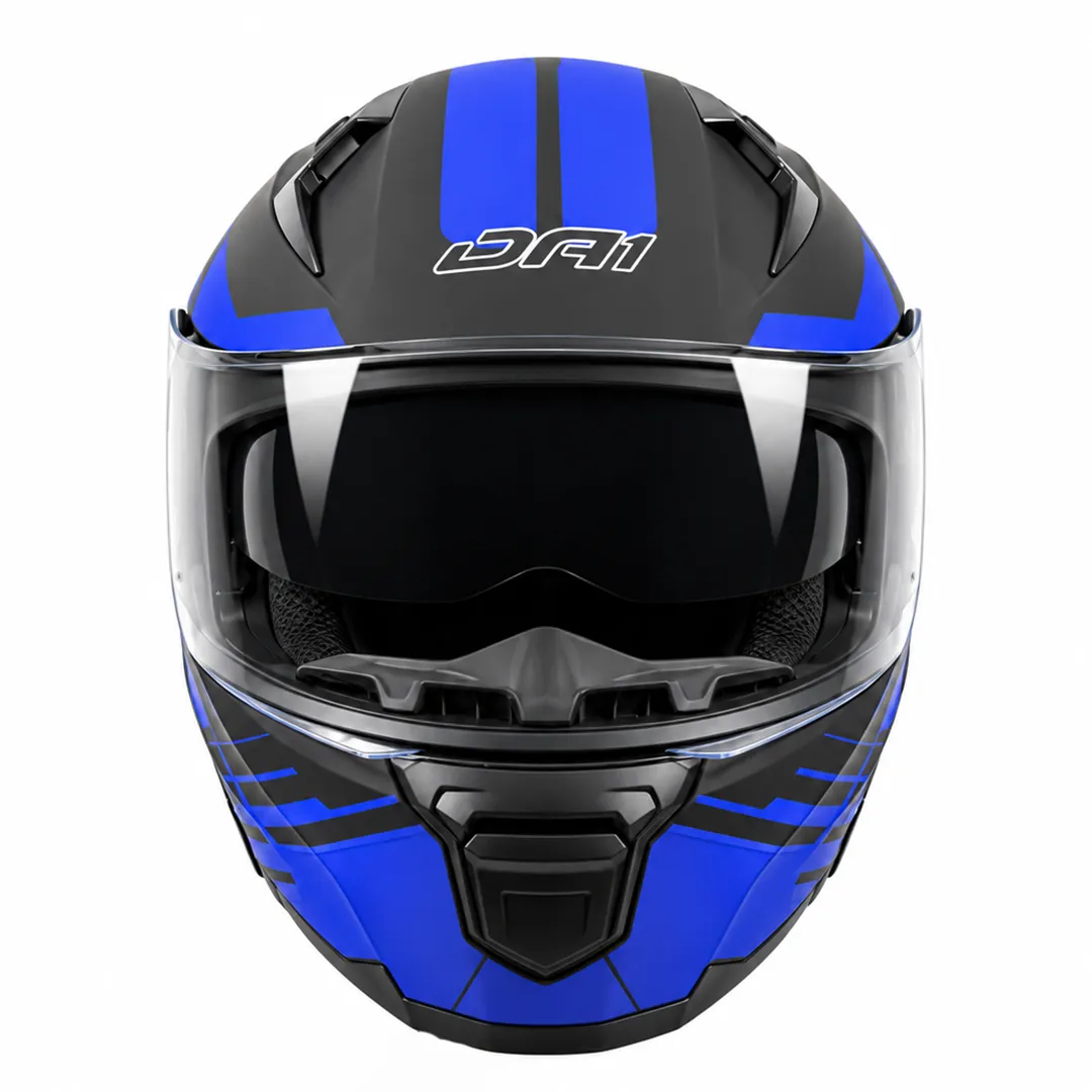 خرید کلاه کاسکت فک متحرک DA1 مدل 105MATT BLACK GRAPHIC BLUE با قیمت مناسب