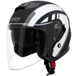 کلاه کاسکت بدون فک DA1 مدل 405MATT BLACK GERAPHIC SILVER