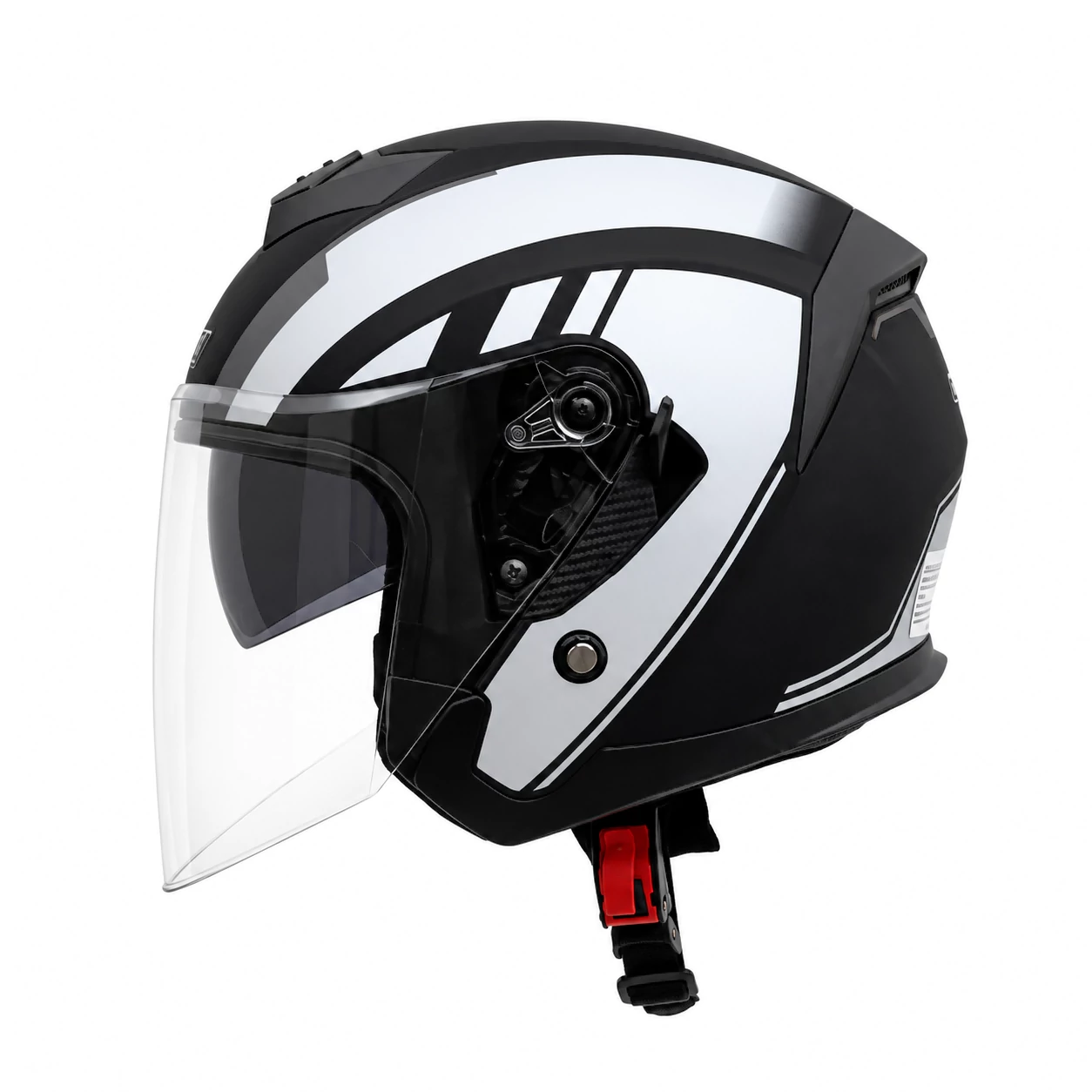 خرید کلاه کاسکت بدون فک DA1 مدل 405MATT BLACK GERAPHIC SILVER