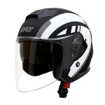 کلاه کاسکت بدون فک دی ای وان مدل 405 MATT BLACK GRAPHIC WHITE