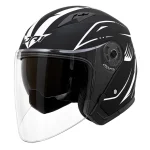 کلاه کاسکت بدون فک DA1 مدل 402MATT BLACK GERAPHIC WHITE