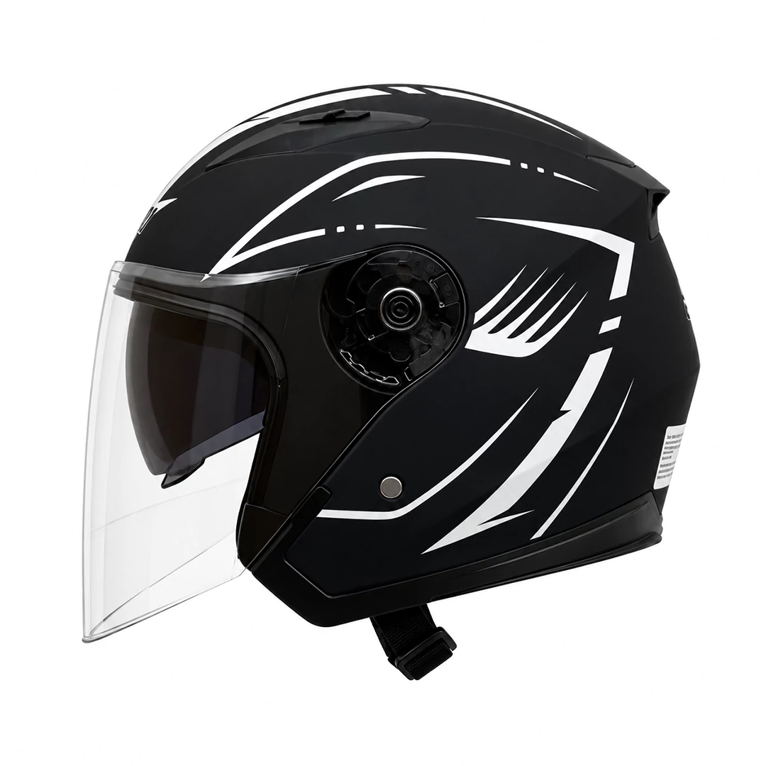 خرید کلاه کاسکت بدون فک DA1 مدل 402MATT BLACK GERAPHIC WHITE