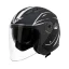 کلاه کاسکت بدون فک DA1 مدل 402MATT BLACK GRAPHIC SILVER