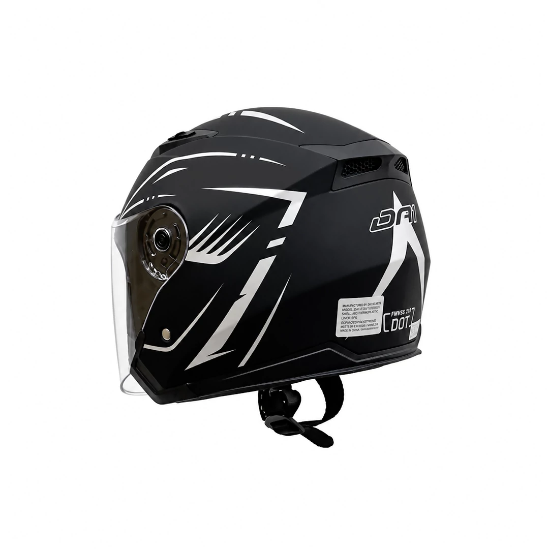 قیمت کلاه کاسکت بدون فک DA1 مدل 402MATT BLACK GRAPHIC SILVER