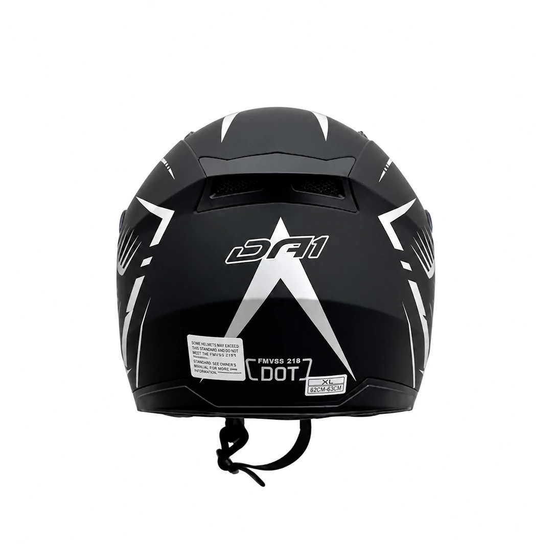 عکس کلاه کاسکت بدون فک DA1 مدل 402MATT BLACK GRAPHIC SILVER