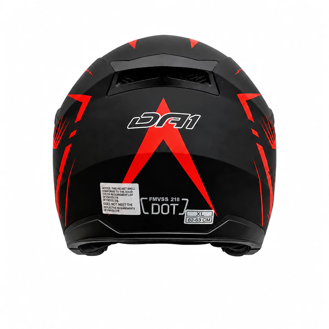 عکس کلاه کاسکت بدون فک DA1 مدل 402MATT BLACK GERAPHIC RED