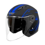 کلاه کاسکت بدون فک DA1 مدل 402MATT BLACK GERAPHIC BLUE