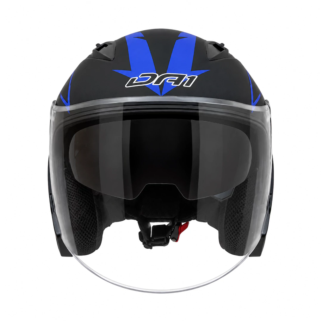 خرید کلاه کاسکت بدون فک DA1 مدل 402MATT BLACK GERAPHIC BLUE از نمایندگی