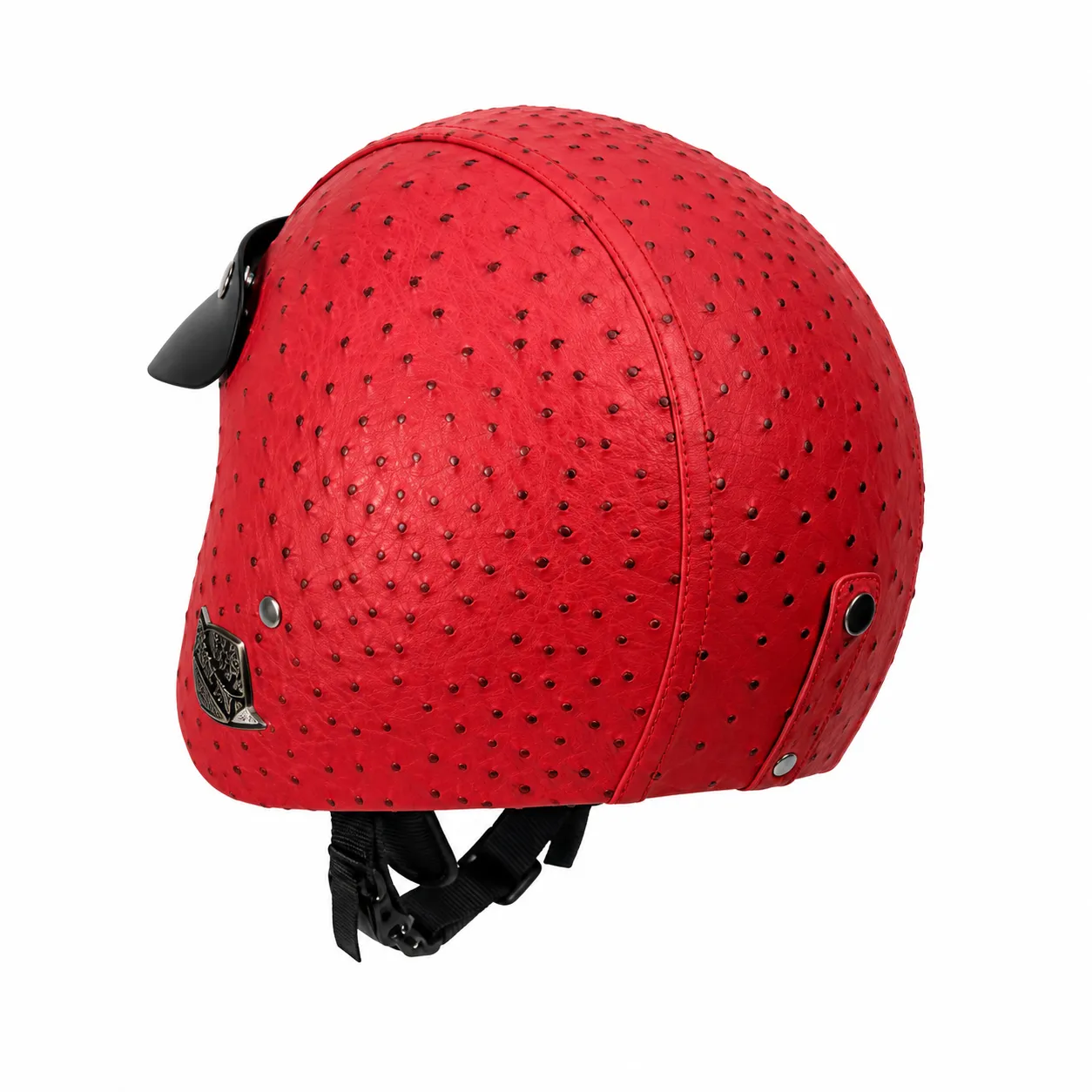 قیمت ‏کلاه کاسکت وسپایی چرمی OBK مدل OSTRICH RED