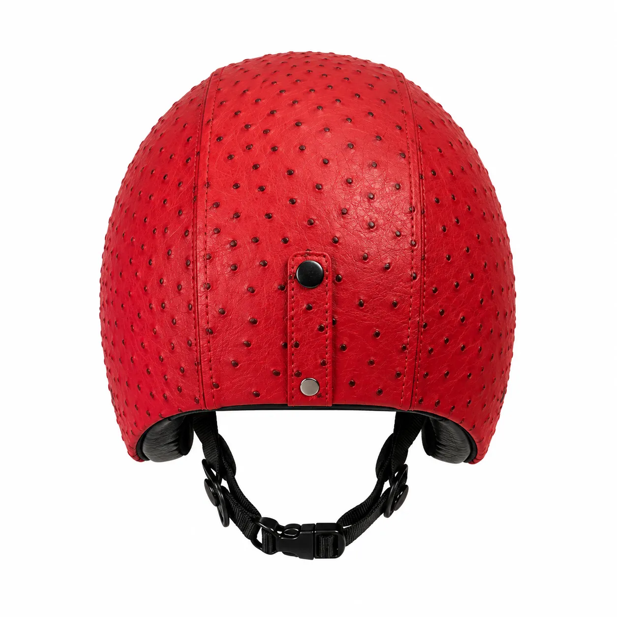 عکس ‏کلاه کاسکت وسپایی چرمی OBK مدل OSTRICH RED