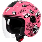 ‏کلاه کاسکت بچگانه بدون فک استیل برد مدل PANDA PINK