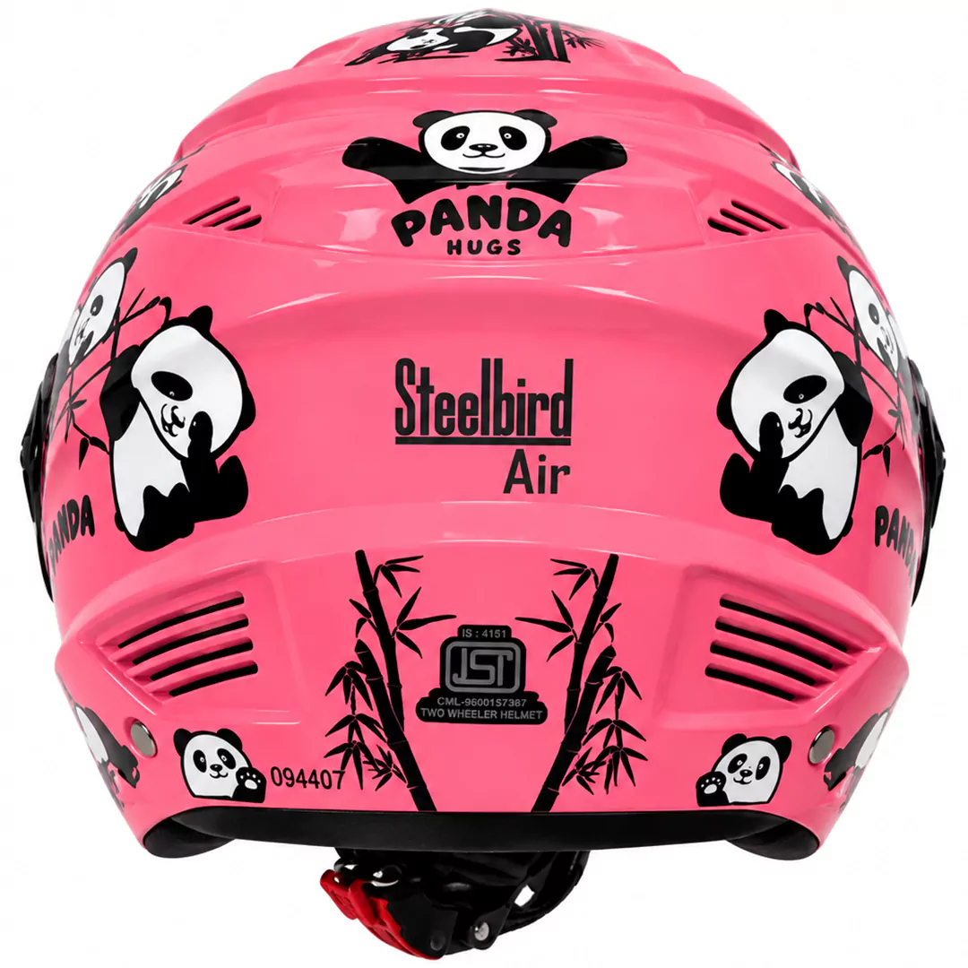 قیمت ‏کلاه کاسکت بچگانه بدون فک استیل برد مدل PANDA PINK