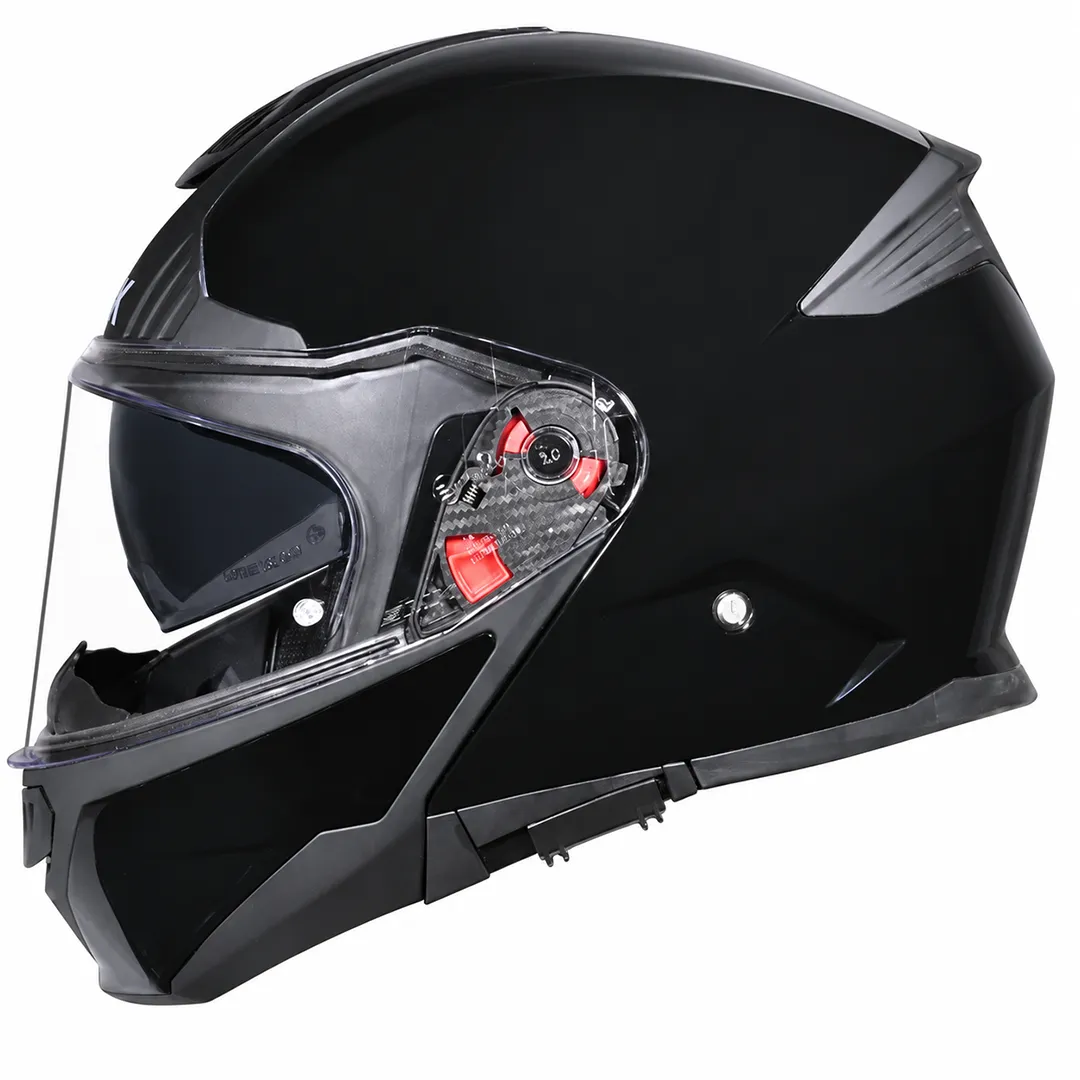 خرید کلاه کاسکت فک متحرک اس ام کی مدل GULLWING SOLID Black GL200