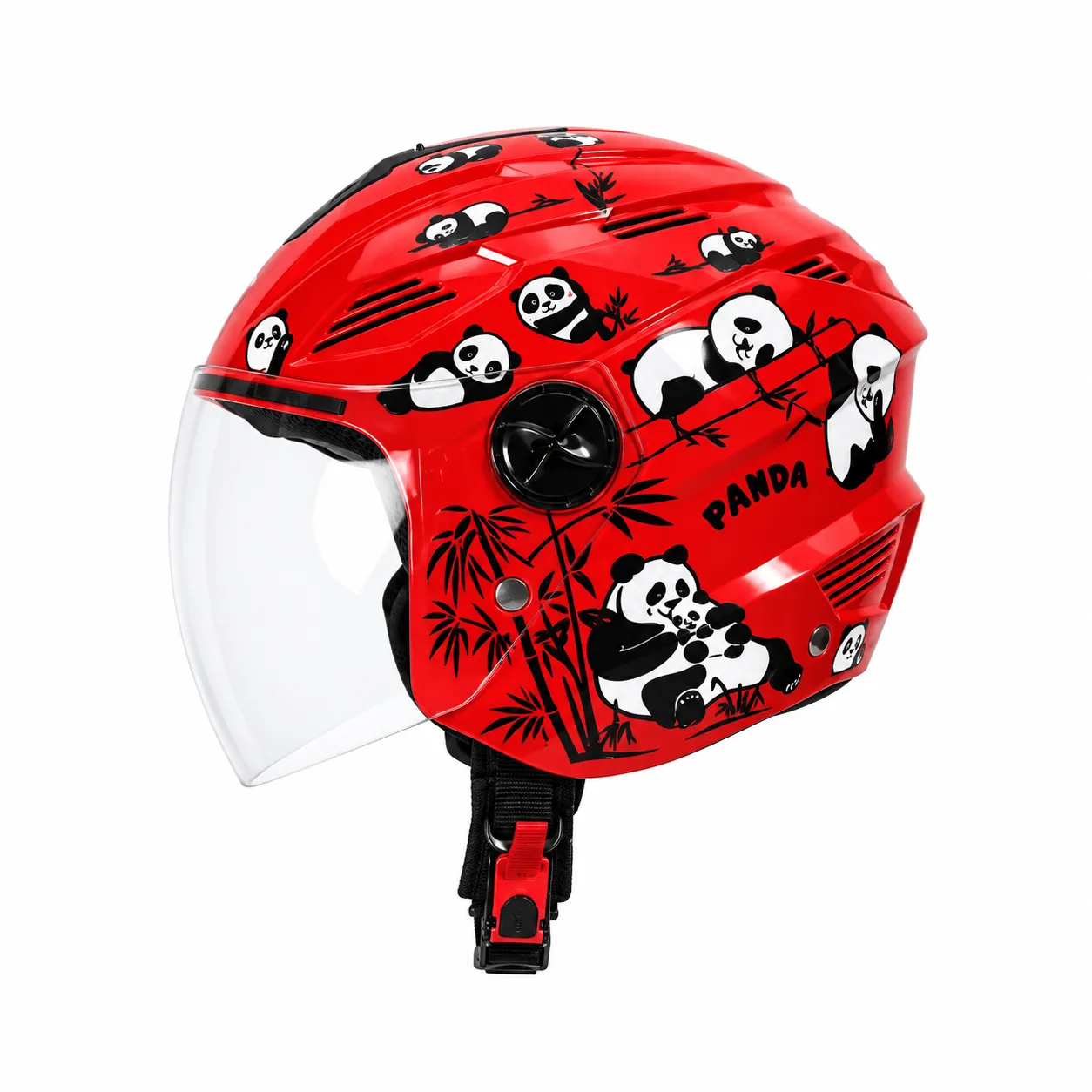 خرید کلاه کاسکت بچگانه بدون فک استیل برد مدل PANDA RED